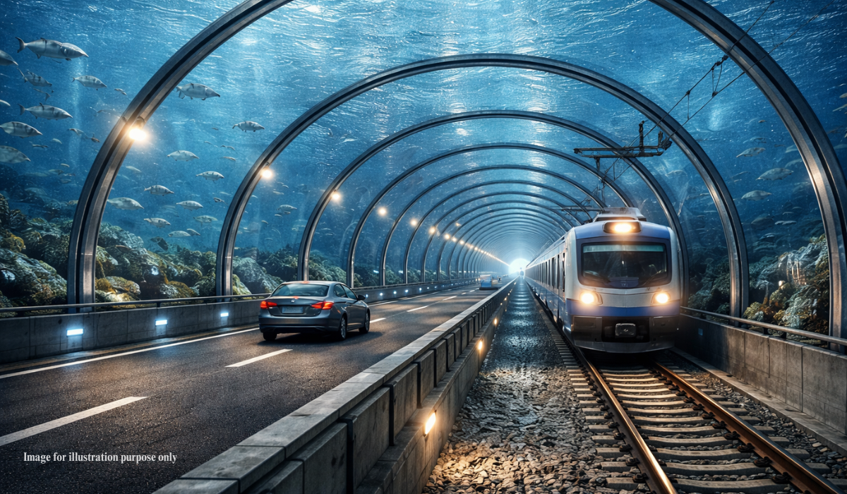 Brahmaputra underwater road-rail tunnel